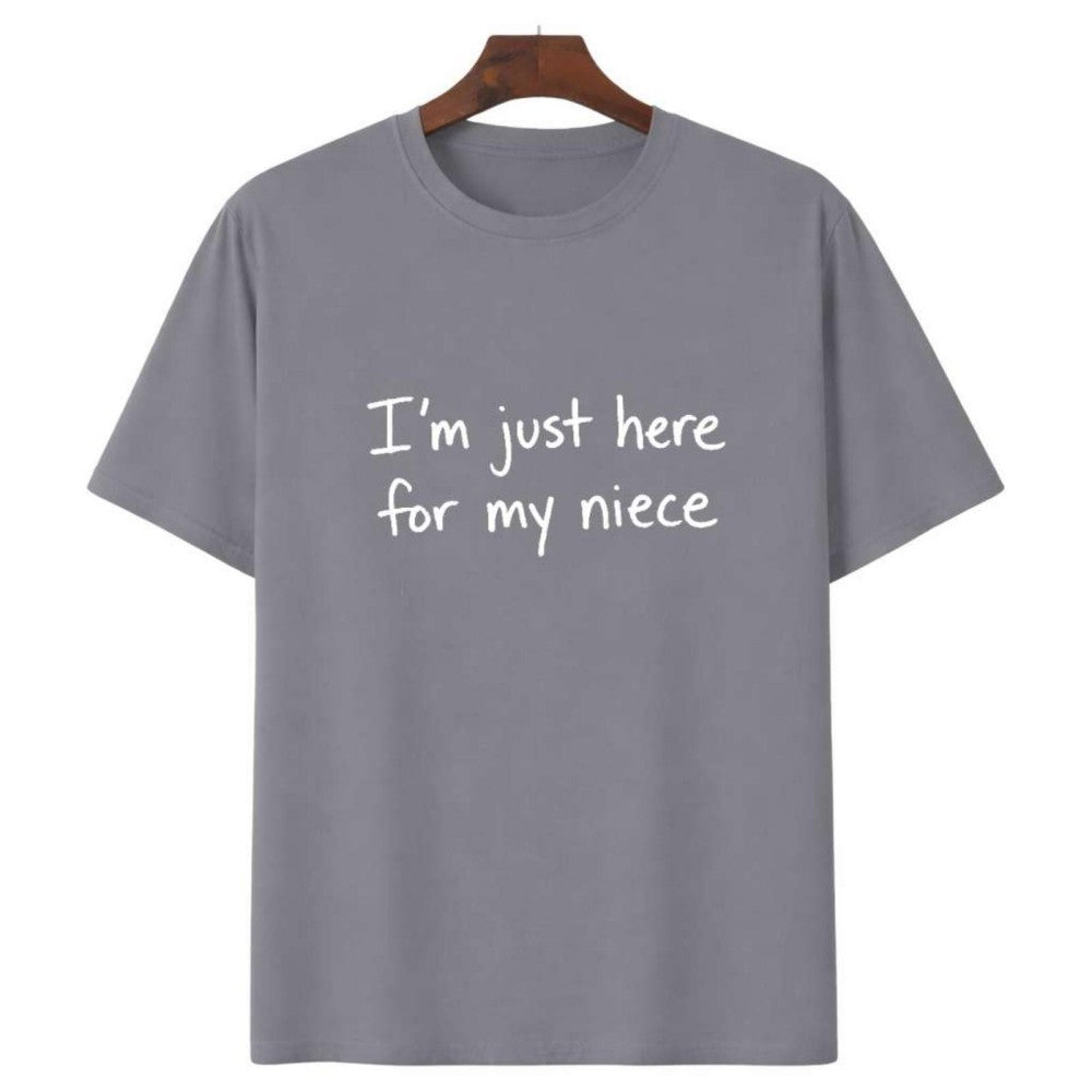 I'm Just Here For My Niece Cute Family Love T-Shirt Sweet Aunt Uncle Niece Bonding Tee